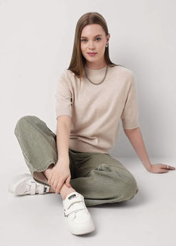 CLE Джемпер жен. 354468ха меланж св.бежевый - Clever wear фото 5