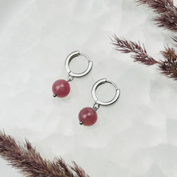 Серьги из мадагаскарского Розового кварца с астеризмом - Радуга самоцветов фото 2