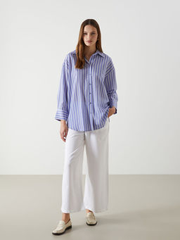 ?izgili Oversize Kad?n G?mlek Tunik