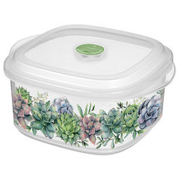 Емкость для СВЧ Bergamo 2,5л с клапаном с декором (бесцветный) 221199801/00 - Homestar фото 2