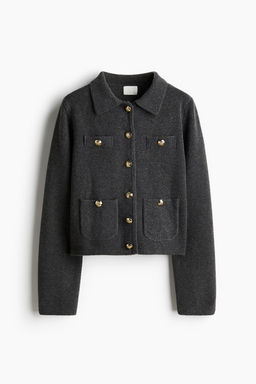 Cardigan con cuello camisero y bolsillos - H&m фото 4