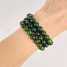 Бусины для украшений из Нефрита (48 бусин) 39 см