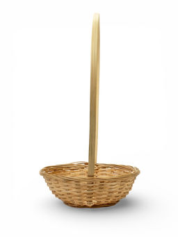 Корзина плетёная для хранения, 20×20×8 см, ручка h=21 см, бамбуковая, цвет натуральный, Greengo