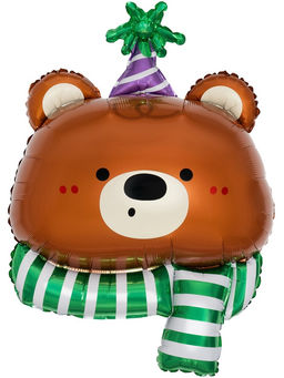 Цена за 2 шт. Воздушный шар фольгированный 38" «Мишка в колпачке»