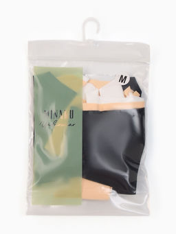 Наб бесшов трусов (3шт) жен бикини MINAKU 90%нейл/10%спанд/ласт-ца100%хл бел/беж/черн р.M