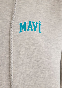Mavi Logo Bask?l? Fermuarl? Gri Sweatshirt фото 7