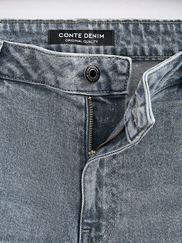 CONTE CON-785 Джинсы wide leg ULTRA-LONG серого цвета c необработанным краем grey