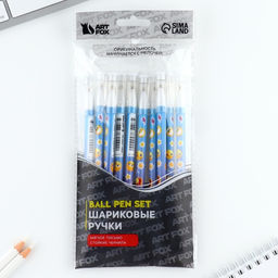 Цена за 10 шт. Ручка пластик шариковая, синяя паста, 0,5 мм Улыбайся - Artfox фото 2