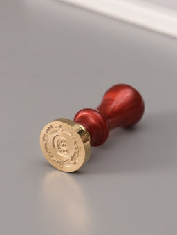 Печать для сургуча с пластиковой ручкой «Венок с буквой C», 2.5×2.5×6.3 см