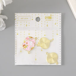 Цена за 4 шт. Декор для творчества металл, эмаль Зайка и цветы, 2.7?2.2 см