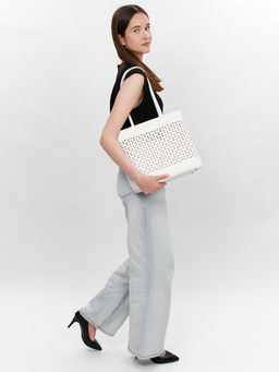 LACCOMA сумка Y2318-белый натуральная кожа полиэстер фото 4