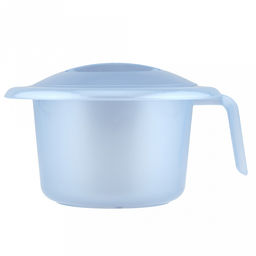 Горшок детский пластмассовый д21см, h13,5см, полипропилен, с крышкой, голубой перламутр (Россия)
