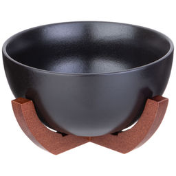 САЛАТНИК LEFARD NATIVE 18*20,5*10,5 СМ 1400 МЛ ЧЕРНЫЙ НА ДЕРЕВ. ПОДСТАВКЕ