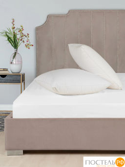 Простыня на резинке Dome ЛОРЕНО хлопок-сатин бел.