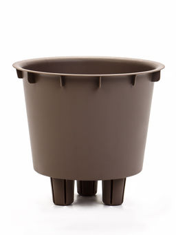 Кашпо для цветов «Рамона», 1.9 л, d=18 см, h=16.5 см, со вставкой, пластиковое, серое