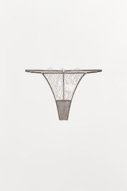 TANGA ENCAJE / Gris - Zara фото 3