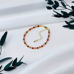 Браслет "Стихия Огонь" из Сердолика, Солнечного камня и Граната 18 см +