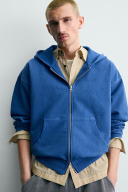 WASHED ZIP-UP HOODIE - Zara фото 5