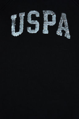 K_z _ocuk Siyah Payet Detayl_ Bisiklet Yaka Sweat _rme Elbise Sepette S_rpriz _ndirim - U.s. polo assn фото 5