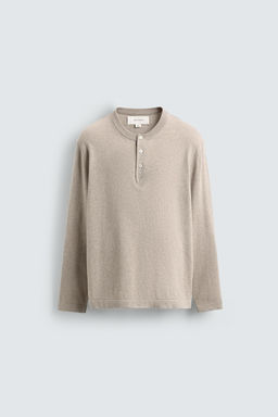 COTTON BLEND HENLEY JUMPER - Zara фото 7