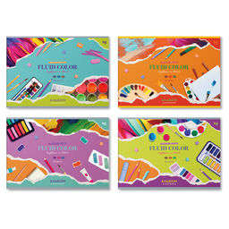 Альбом для рисования BG А4 24л. на скрепке "Fiuid Color" (АР4ск24 12844) обложка картон