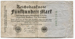 Банкнота 500 марок 1922 года Германия