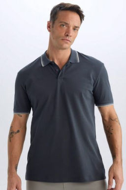 Regular Fit Basic Duz K?sa Kollu Polo Tisort