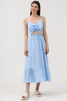 Платье Lenata 16501 голубой с рисунком
