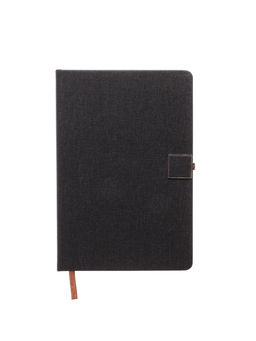 Ежедневник недатированный А5, с хлястиком, 96 листов, в линейку, пвх, черный