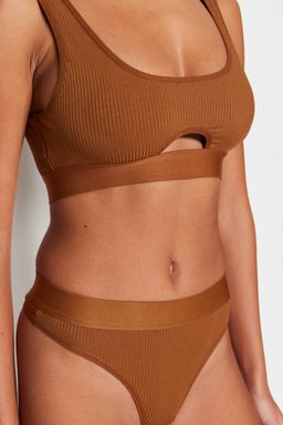 TRENDYOLMILLA Kahverengi Fitilli Pencere/Cut Out Balensiz Kaps?z Orme Ic Camas?r? Tak?m? THMSS23CC00110  фото 3