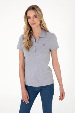 Kad_n Gri Melanj Basic Ti__rt Sepette S_rpriz _ndirim - U.s. polo assn фото 3