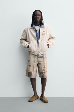 BERMUDA BAGGY FIT ESTAMPADO ABSTRACTO / Multicolor