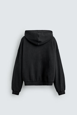 SUDADERA WAFFLE LAVADA CAPUCHA / Antracita oscuro - Zara фото 7