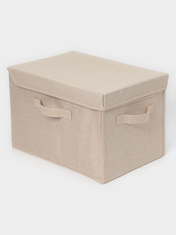 Короб стеллажный с крышкой LaDо́m, 38×26×24 см, бежевый, материал батист
