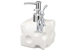 Диспенсер 380 мл 9*9*14 см Сыр, молочный белый, декор Кролик - Elan gallery фото 3