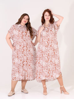 Платье из штапеля больших размеров - Almond фото 4