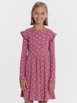 Платье для девочек в розовом оттенке с белыми сердечками - Mark formelle фото 2