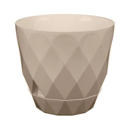 Цена за 2 шт. Горшок для цветов пластиковый 2,3л d-17,5см "Laurel" с поддоном бежевый