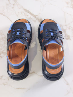 Босоножки 2029.2525bl.Черный синий+черный