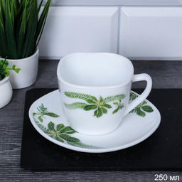 Чайная пара 2 предмета 250 мл квадратная / GRAY-FXB220/12 (6750) /уп 8/ Тропики - Галеонтрейд фото 2