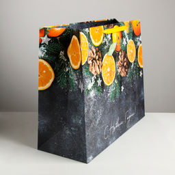 Пакет ламинированный горизонтальный Мандарины, XL 49 40 19 см - Дарите счастье фото 2