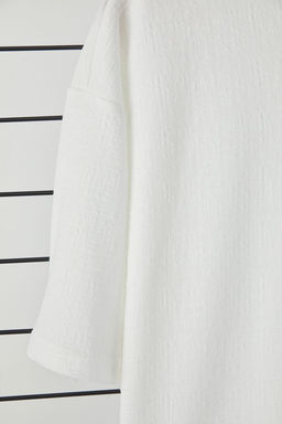 TRENDYOL MAN Ekru Oversize/Genis Kesim Dokulu T-Shirt TMNSS25TS00043 - Trendyolmilla фото 16