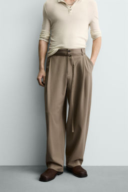 BALLOON FIT TROUSERS WITH PLEATS AND BELT - Zara фото 2