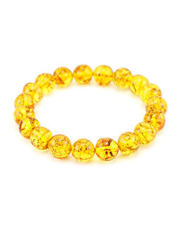 Браслет из янтаря Шар формованный золотистый