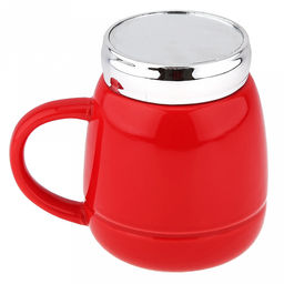 Новый год Кружка фарфоровая Зазеркалье 500мл, д9,8см h11,5см, глянцевая глазурь, с деколью, цвет - красный, пластмассовая, винтовая крышка, герметичная, с силиконовым уплотнителем, д/горла 6см, д/основания 7см, в подарочной коробке (Китай) - Домашняя мода фото 4