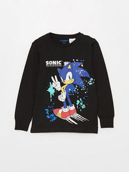 Bisiklet Yaka Sonic Bask?l? Uzun Kollu Erkek ?ocuk Pijama Tak?m? - Waikiki фото 2