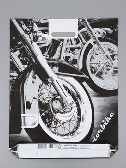 Цена за 25 шт. Пакет "Байк, полиэтиленовый с вырубной ручкой 41х51 см, 80 мкм