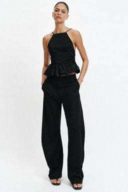 TOP HALTER PEPLUM / Negro