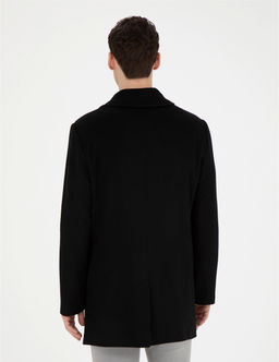Siyah Y_n Kar___ml_ Slim Fit Ka_e Kaban