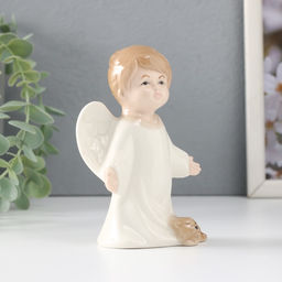 Фигурка керамика Девочка-ангел со спящим котом, 6.5?5.5?11.5 см